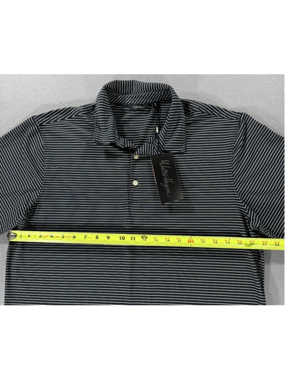 Walter Hagan Mens Navy Striped Polo Size Medium New With Tags Original Price $55